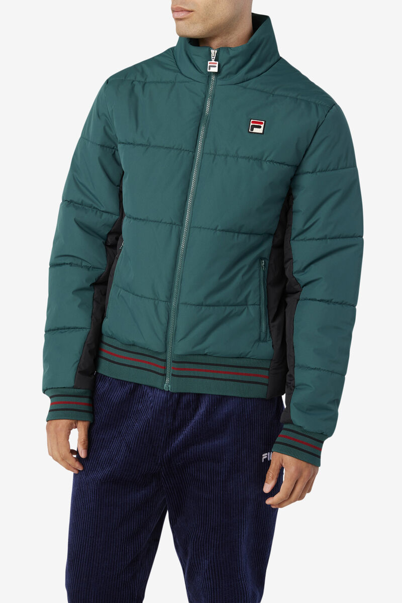 Black Men's Fila Watson Puffer Jacket Jackets | EBKa8VizSOt