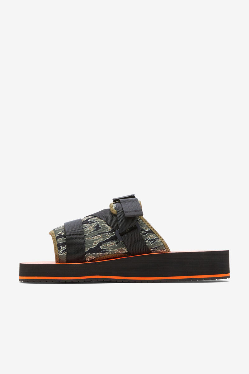 Black / Olive Men's Fila Sol-slide V2 Camo Slides | 7pf4hEViMPG