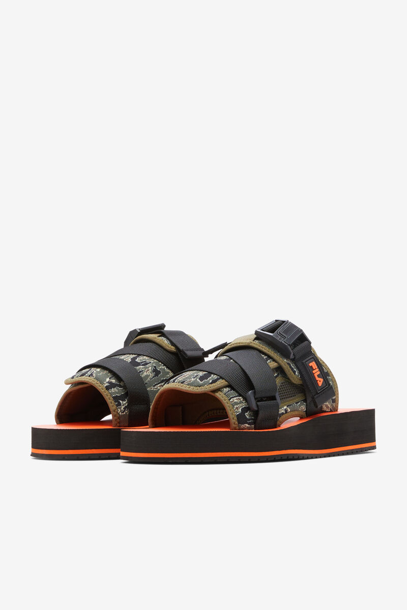 Black / Olive Men's Fila Sol-slide V2 Camo Slides | 7pf4hEViMPG