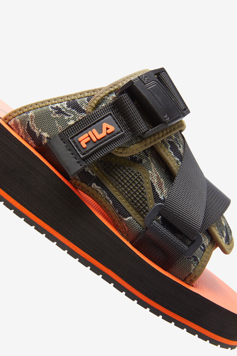 Black / Olive Men's Fila Sol-slide V2 Camo Slides | 7pf4hEViMPG