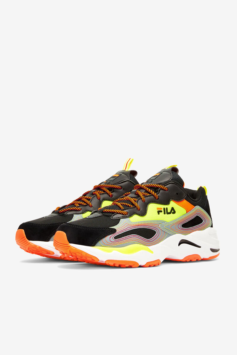 Black / Orange Men's Fila Ray Tracer Stitch Walking Shoes | pZHmVI6e7gb