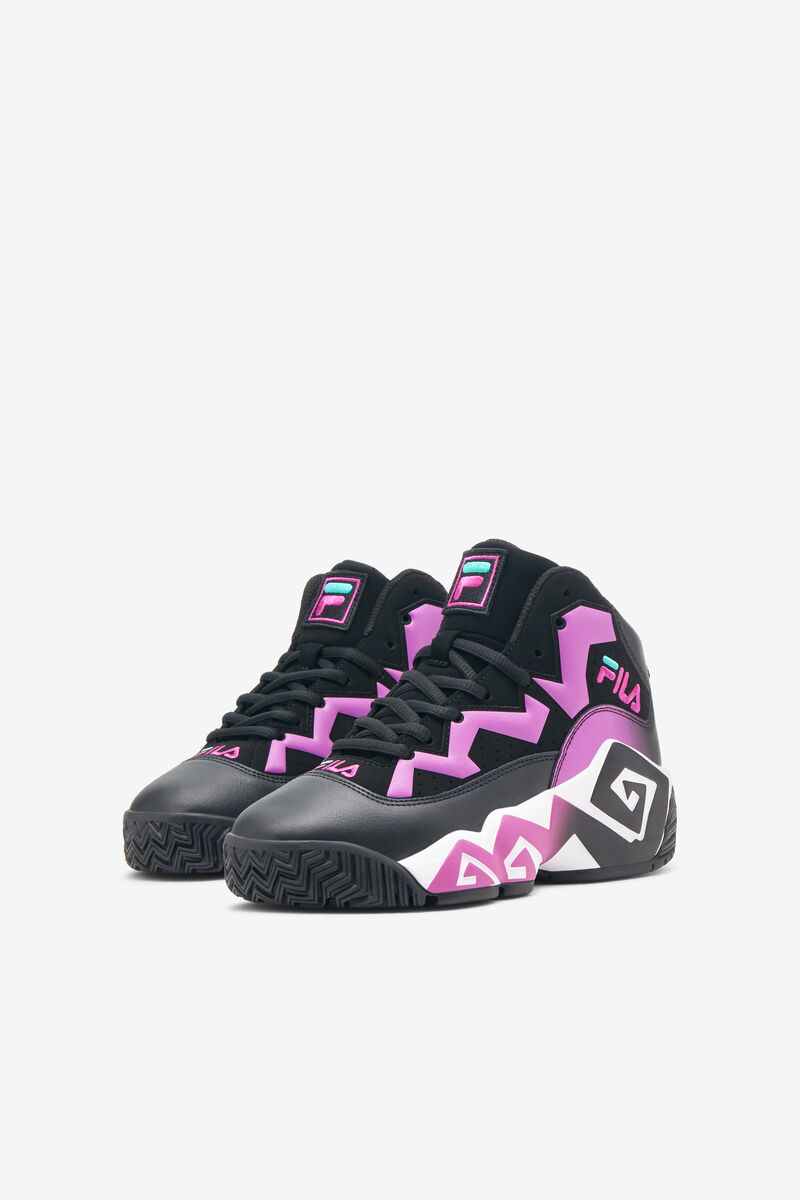 Black / Purple Green Flower / White Kids' Fila Little Mb Basketball Shoes | dHS9Femnfru