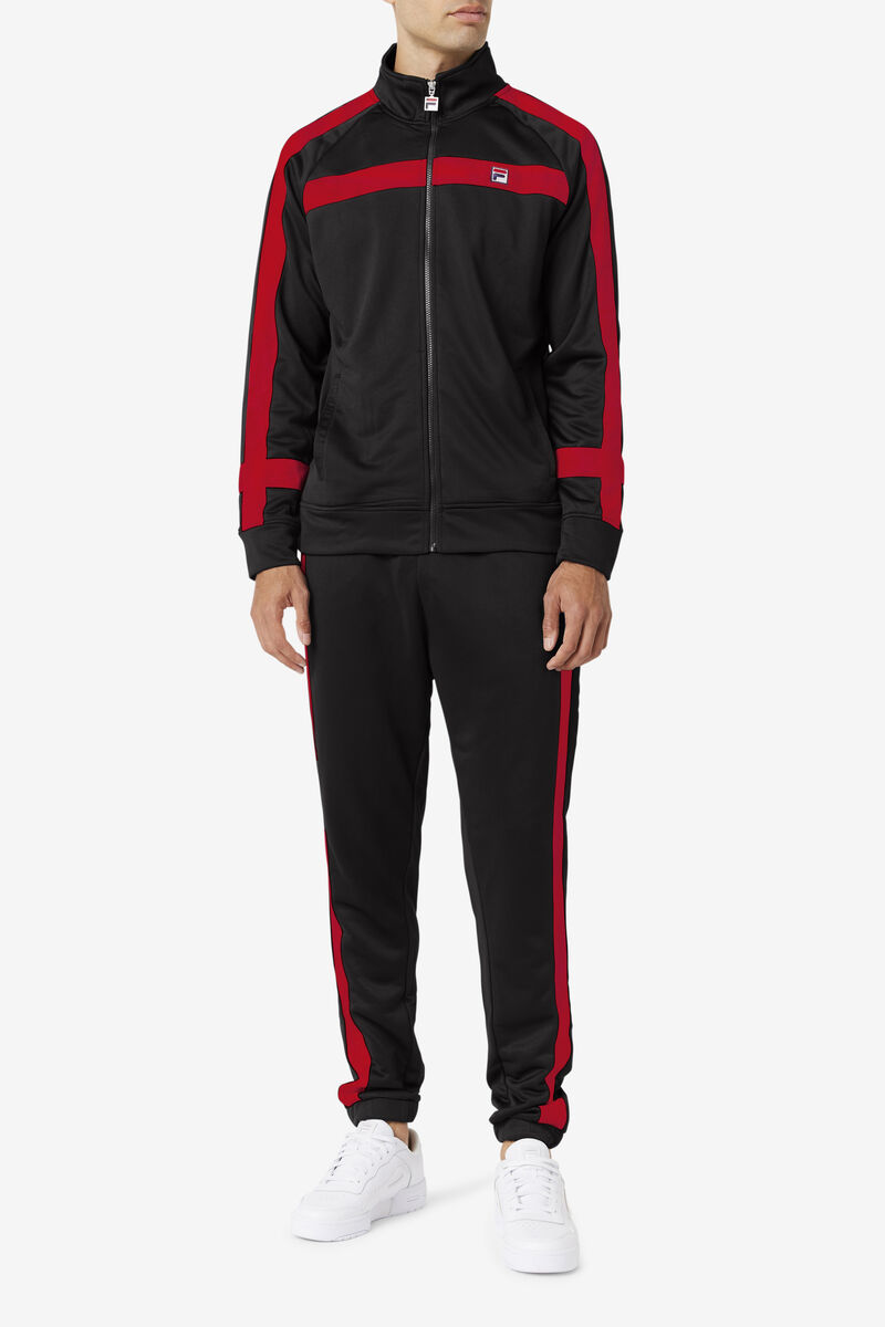 Black / Red Men's Fila Renzo Pant Pants | QJUzbFtZ1Nh