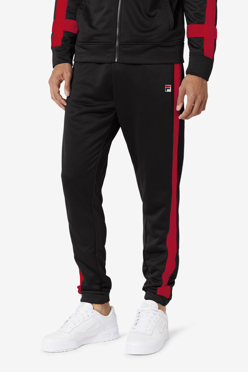 Black / Red Men's Fila Renzo Pant Pants | QJUzbFtZ1Nh