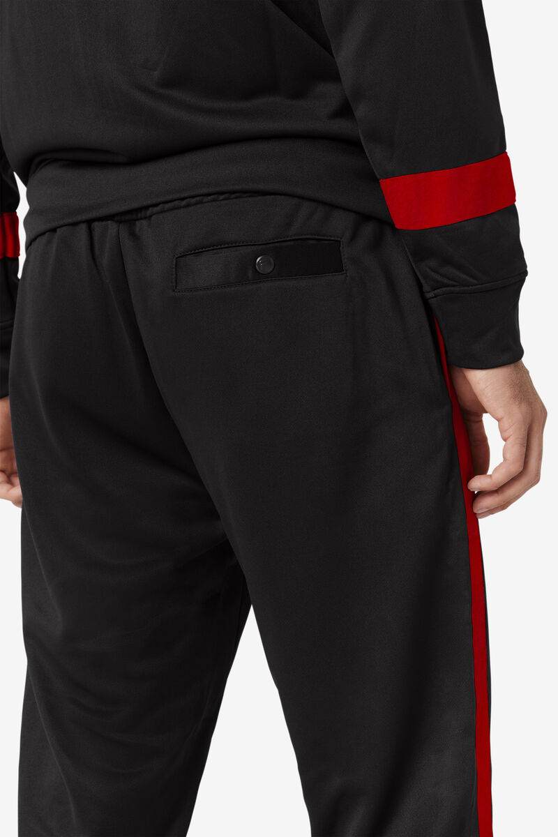 Black / Red Men's Fila Renzo Pant Pants | QJUzbFtZ1Nh