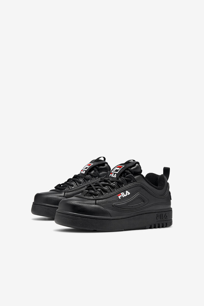 Black / Red / White Kids' Fila Disruptor 2 X Fx-100 Luxe Platform Shoes | 3WNAykiPUZR