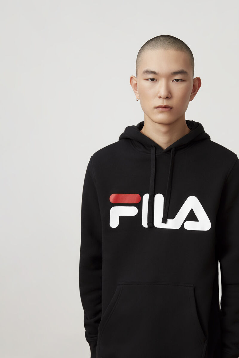 Black / Red / White Men's Fila Flori Hoodie Hoodies | Su8Y3ui1Q1s