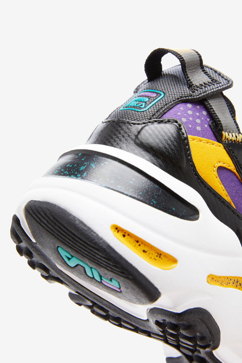 Black / Royal Purple / White Kids' Fila Big Ray Tracer Apex Walking Shoes | GgngJ3MKVDM