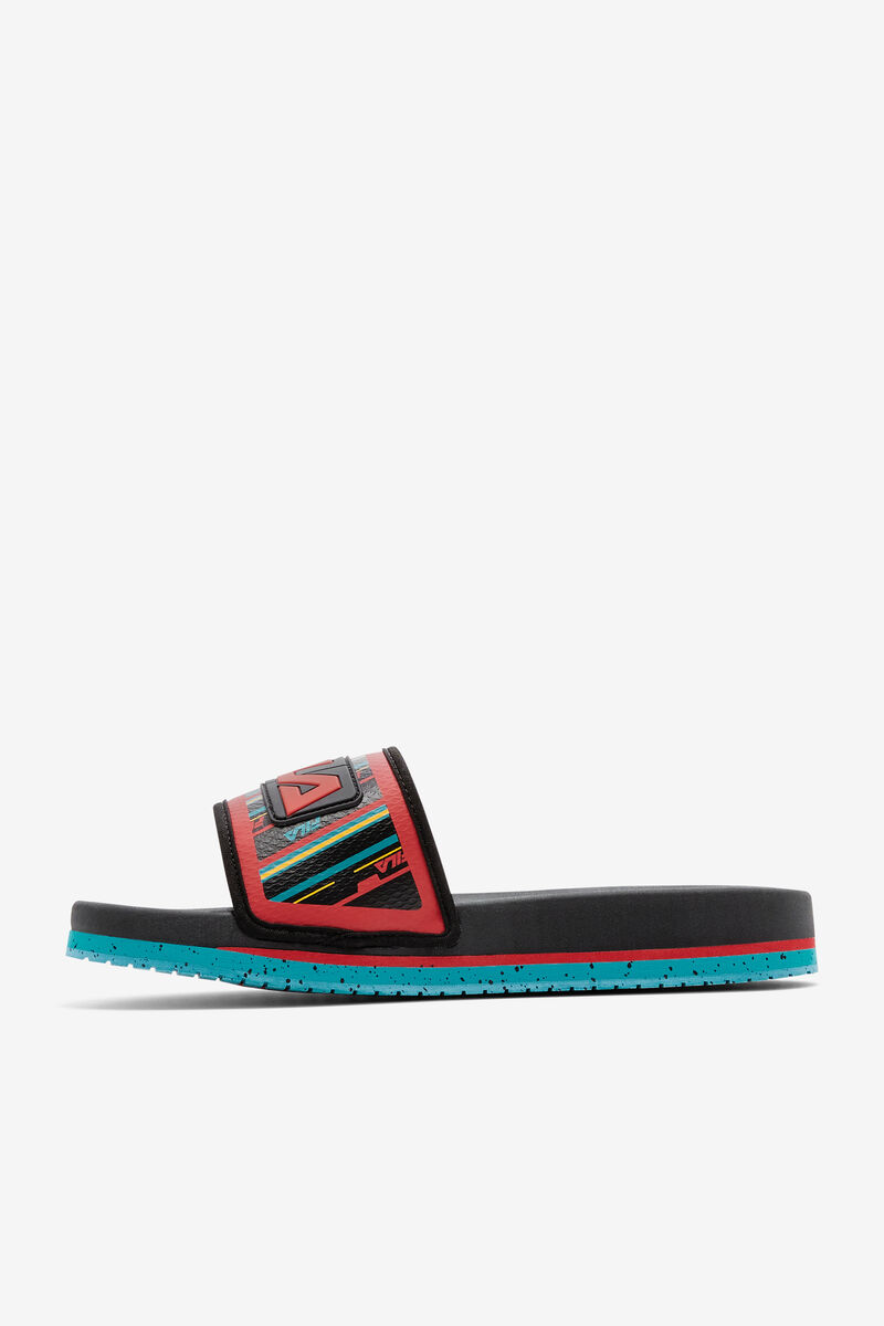 Black / Turquoise / Red Men's Fila Lunar Slide Slides | tR5Azs8ZkOF