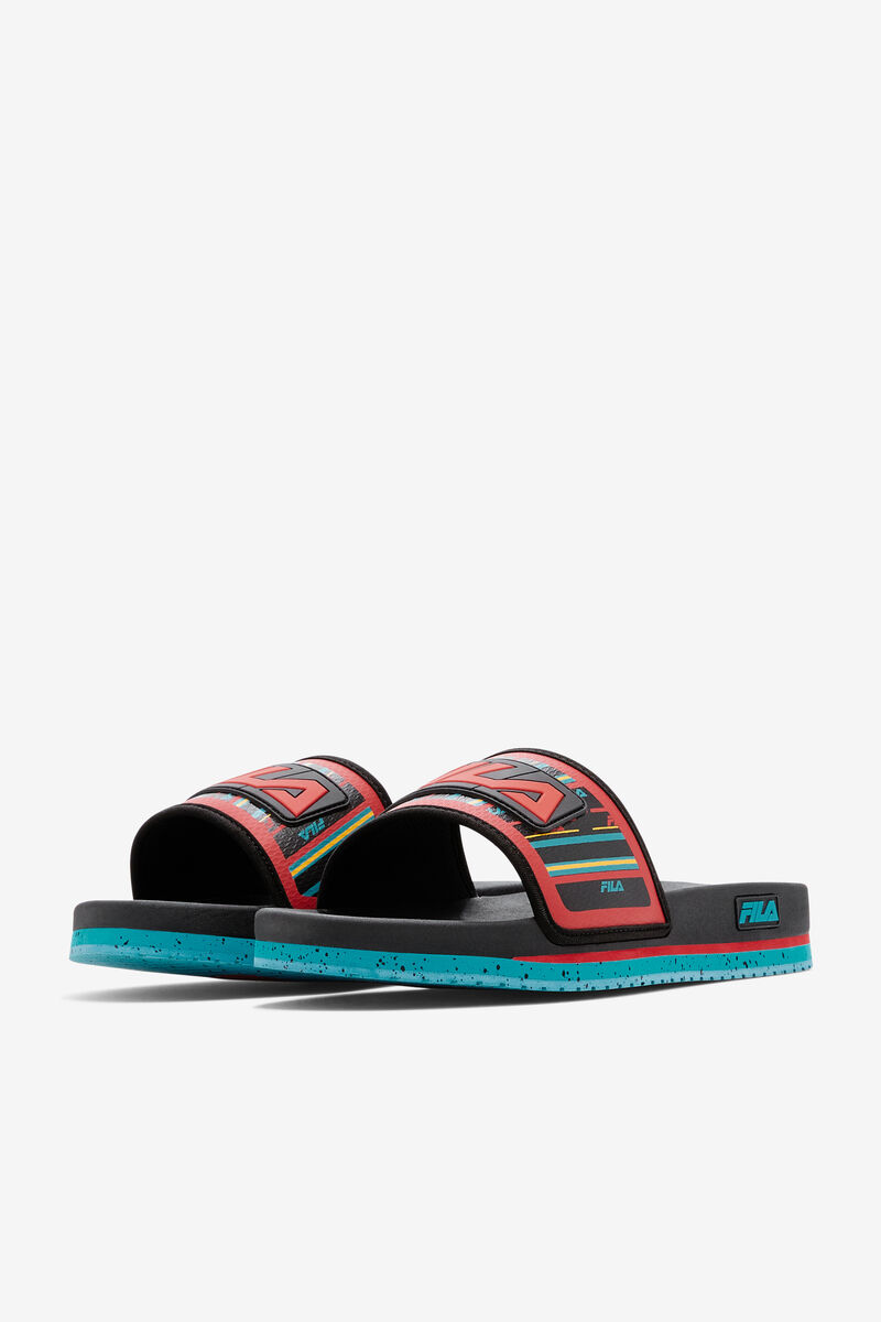 Black / Turquoise / Red Men's Fila Lunar Slide Slides | tR5Azs8ZkOF