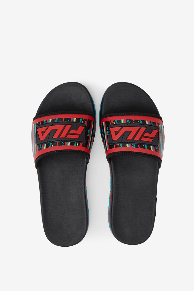 Black / Turquoise / Red Men's Fila Lunar Slide Slides | tR5Azs8ZkOF