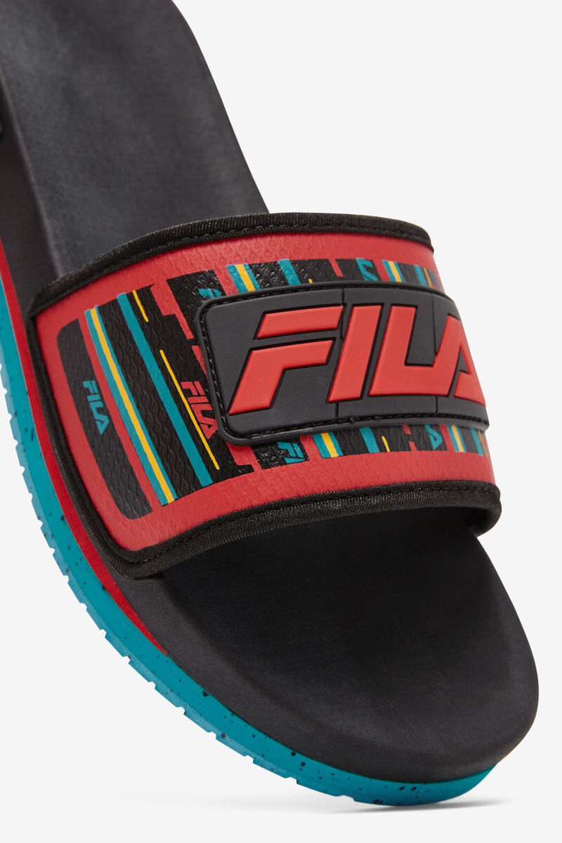 Black / Turquoise / Red Men's Fila Lunar Slide Slides | tR5Azs8ZkOF