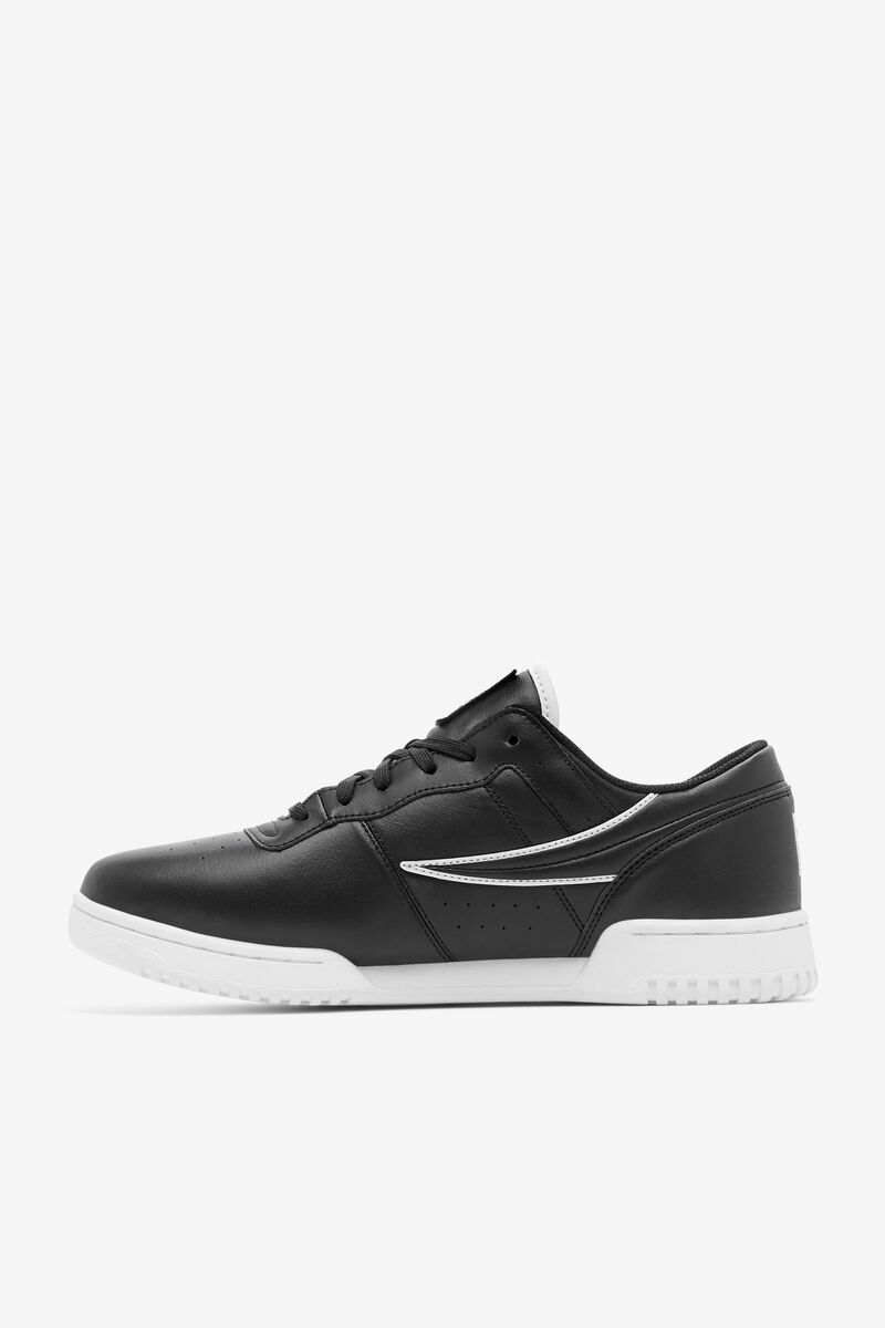 Black / White / Black Men's Fila Original Fitness Flat Shoes | UroOeM49Wok