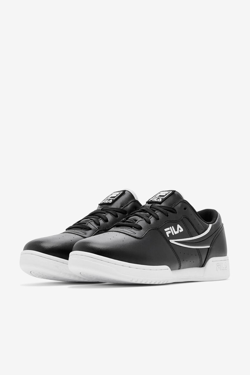 Black / White / Black Men's Fila Original Fitness Flat Shoes | UroOeM49Wok