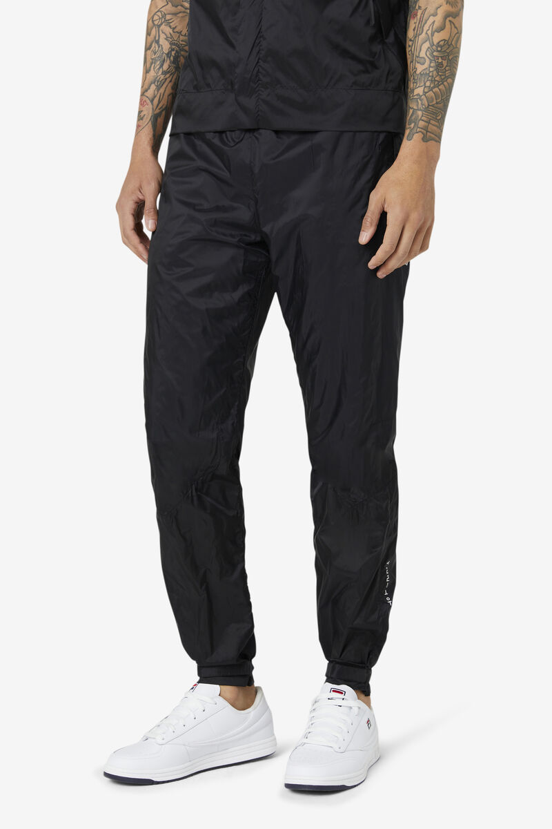 Black / White / Black Men's Fila Vega Wind Pant Pants | laS4TGrDTYV