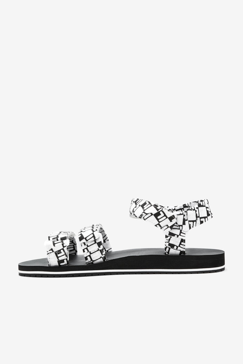 Black / White / Black Women's Fila Drifter Ts Bandana Sandals | PcmrzWjerwY