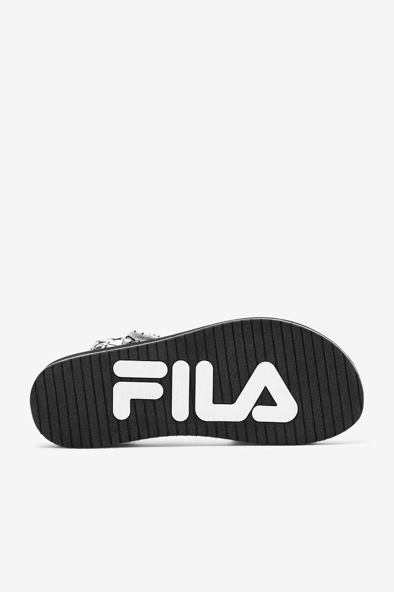 Black / White / Black Women's Fila Drifter Ts Bandana Sandals | PcmrzWjerwY