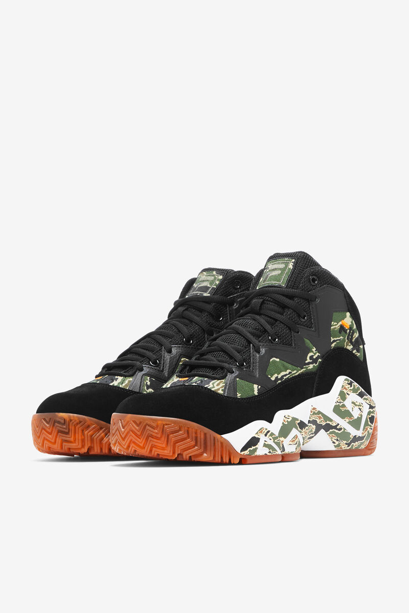 Black / White Men's Fila Basketball Shoe With Camo Detail | Fila Trainers | ENuOH4UbHVP