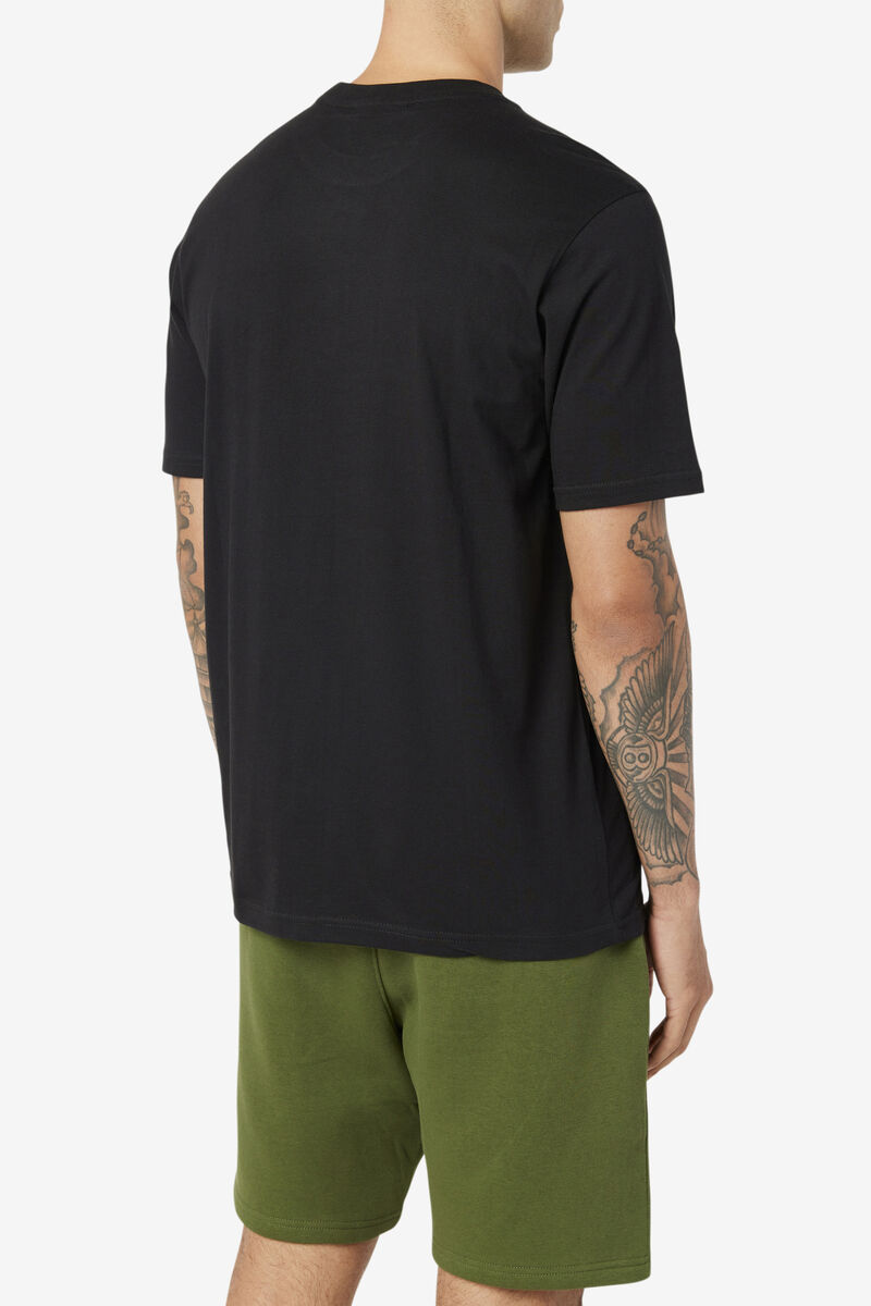 Black / White Men's Fila Curtis Pocket T Shirts | Fw3eeochNCr