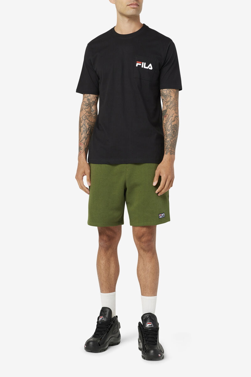 Black / White Men's Fila Curtis Pocket T Shirts | Fw3eeochNCr