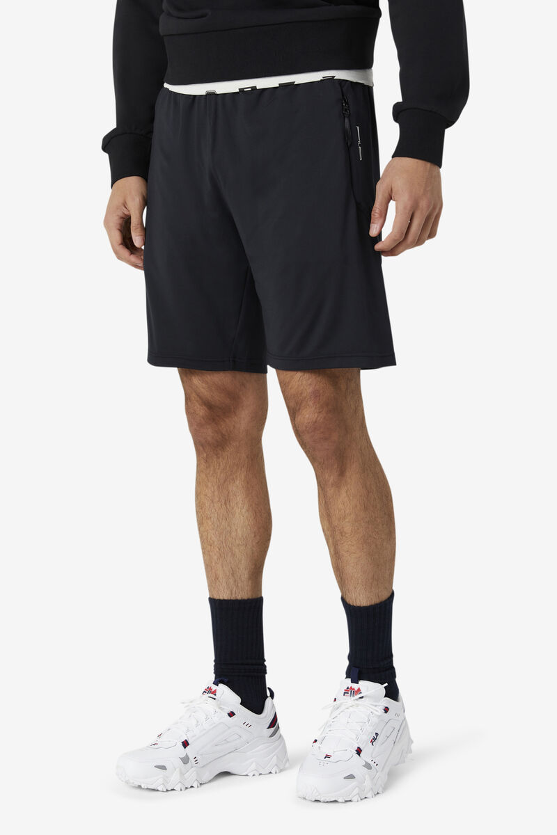 Black / White Men's Fila Deneb Short Shorts | xQ1w5Hyp5T7