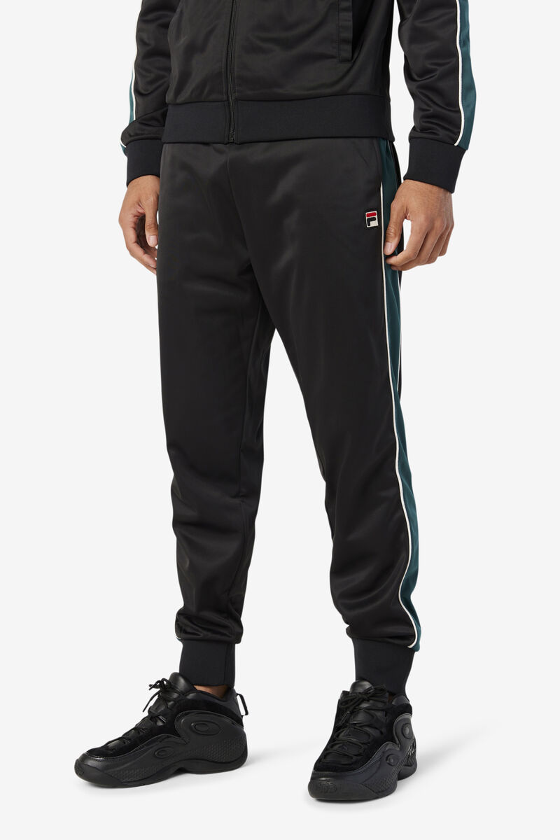 Black / White Men's Fila Elijah Track Pant Tracksuits | shnWmw2IJG5