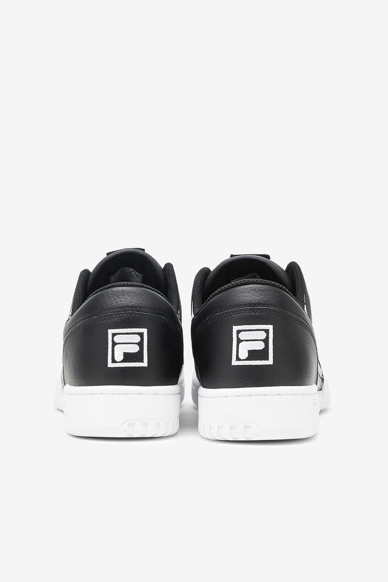 Black / White Men's Fila Original Fitness Patchwork Flat Shoes | P1n2YV2q6OB