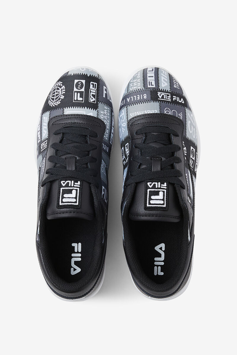 Black / White Men's Fila Original Fitness Patchwork Flat Shoes | P1n2YV2q6OB