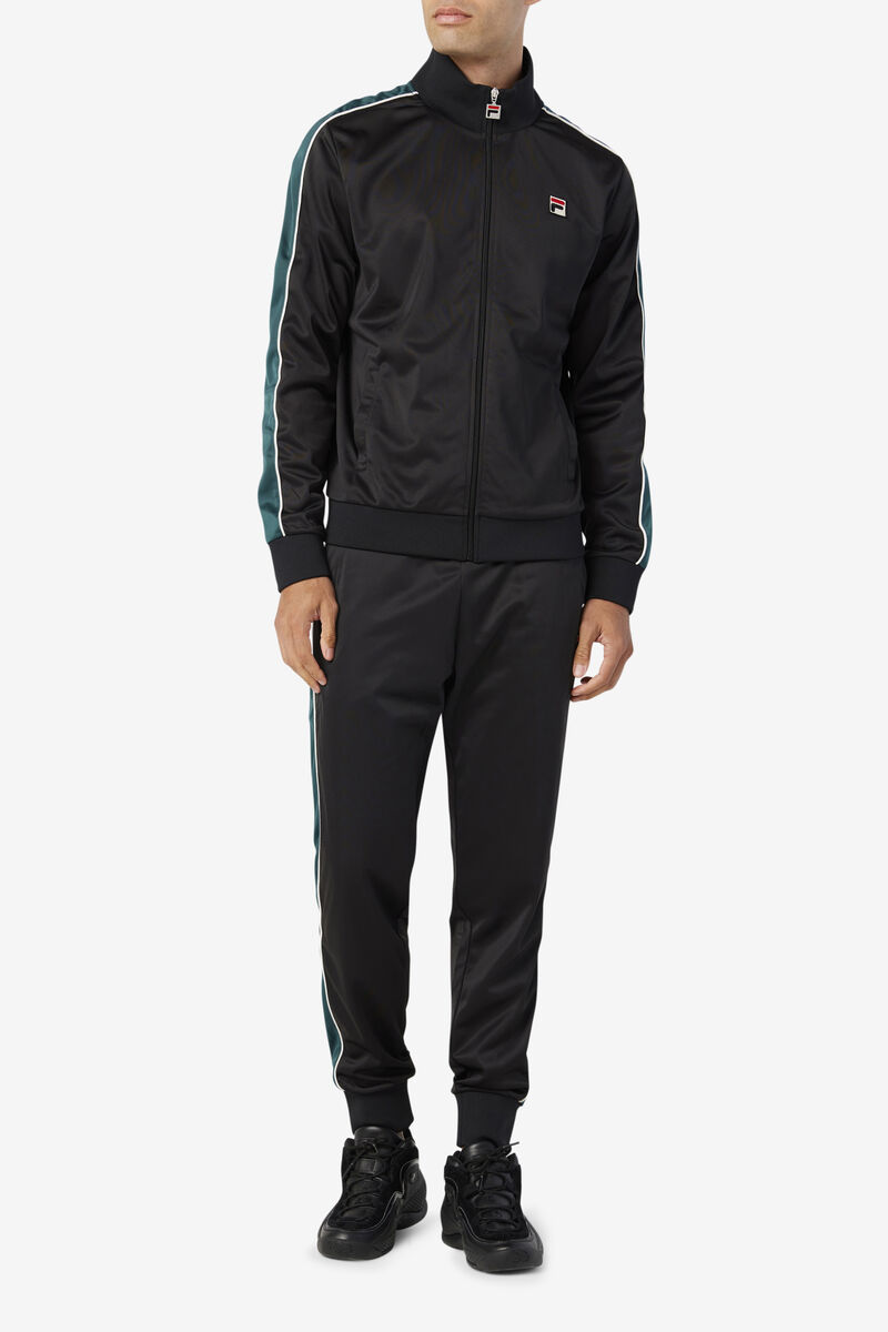 Black / White Men's Fila Wicks Track Jacket Tracksuits | HvJkmhihJVR