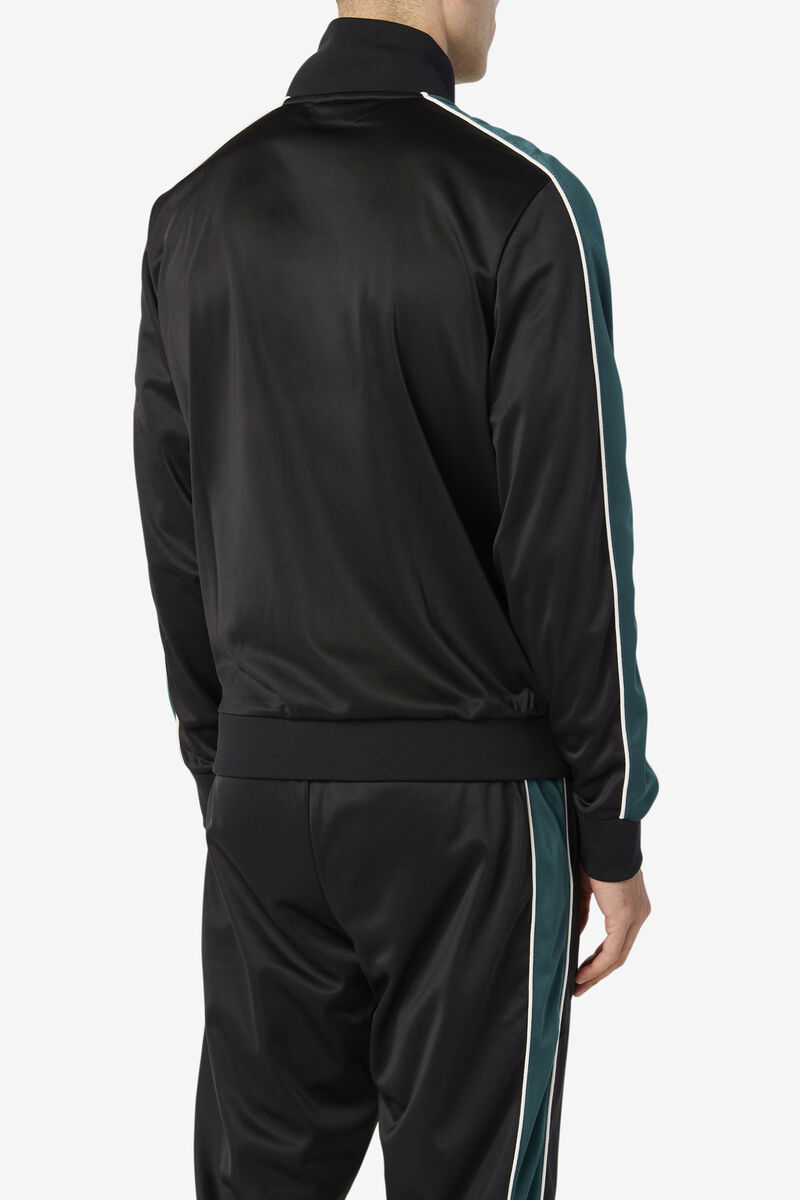 Black / White Men's Fila Wicks Track Jacket Tracksuits | HvJkmhihJVR