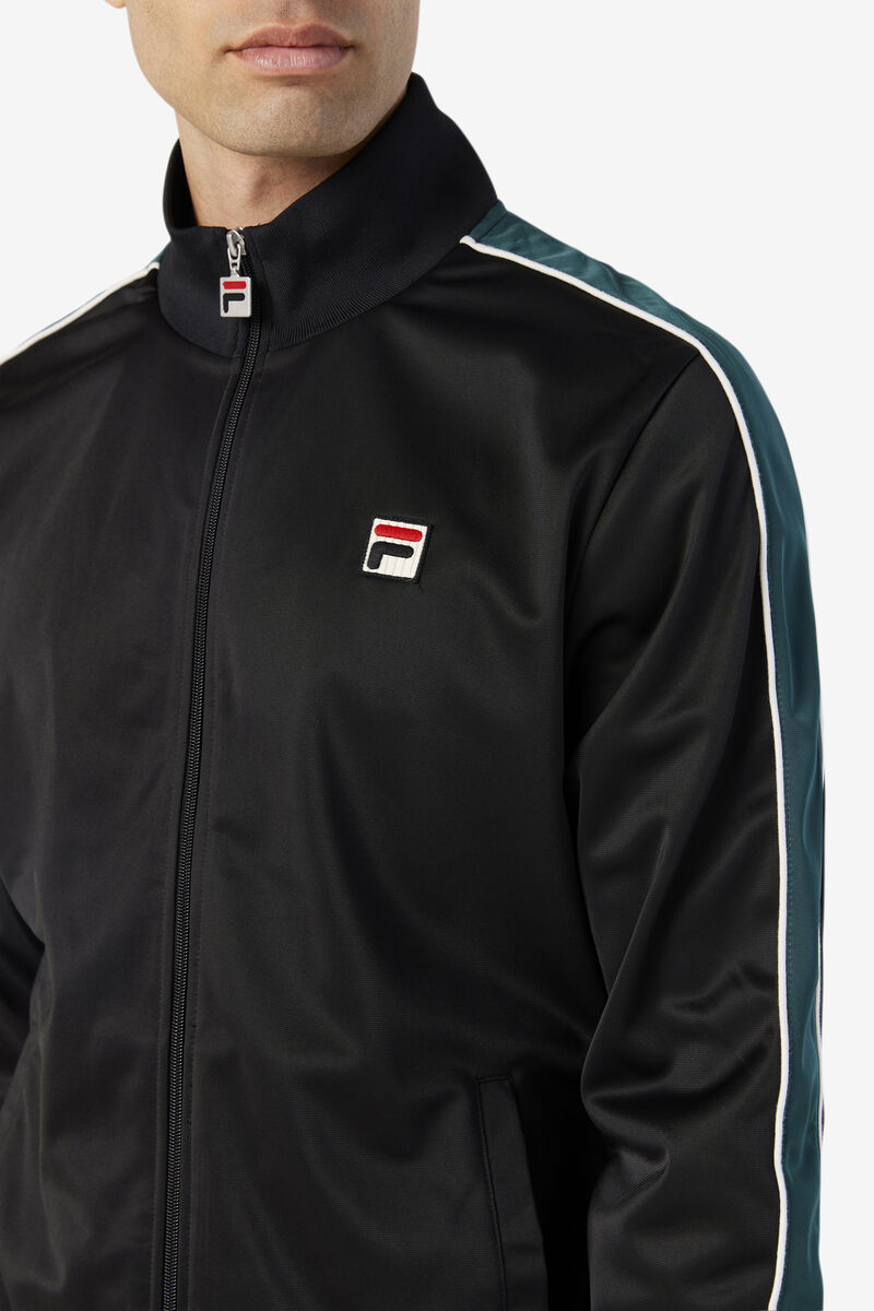 Black / White Men's Fila Wicks Track Jacket Tracksuits | HvJkmhihJVR