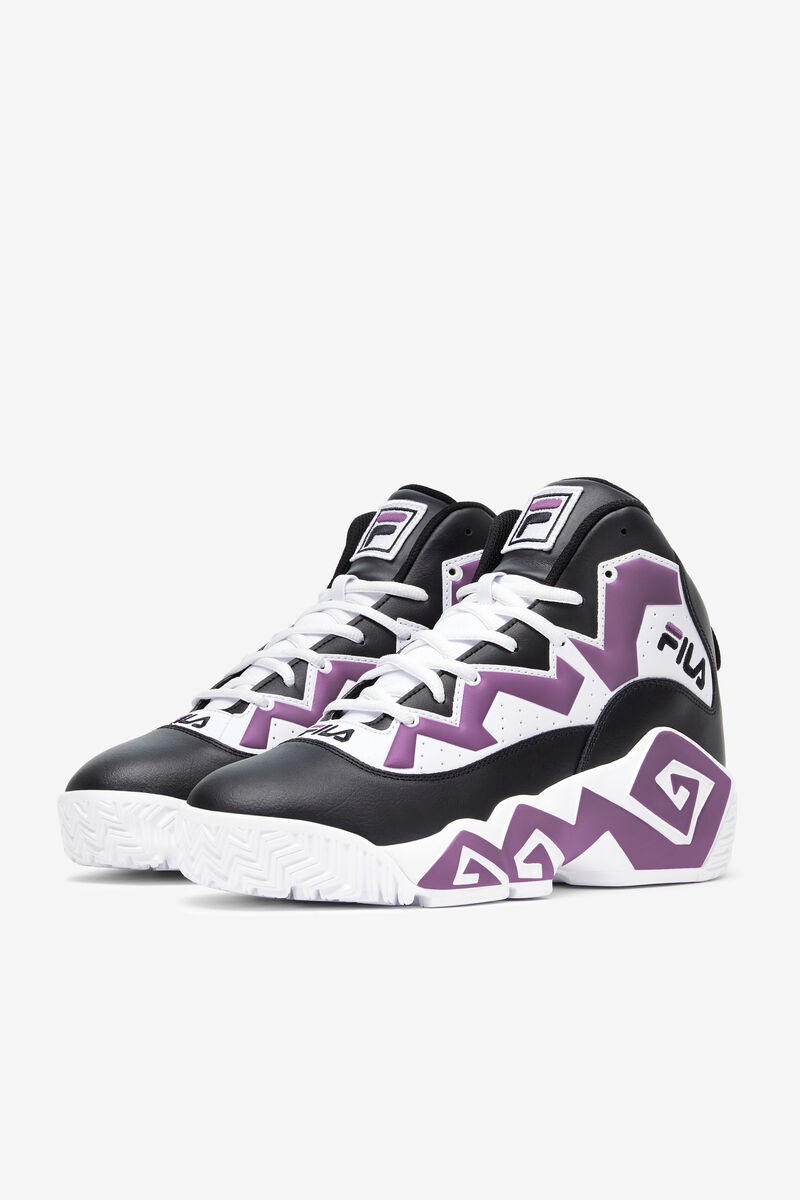 Black / White / Purple Men's Fila Mb Chunky High Top Trainers | Fila Trainers | 3l1apytHISv