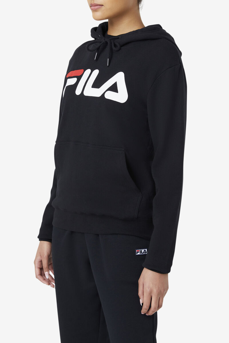 Black / White Women's Fila Lucy Hoodie Hoodies | ehj1ZvnoOFh