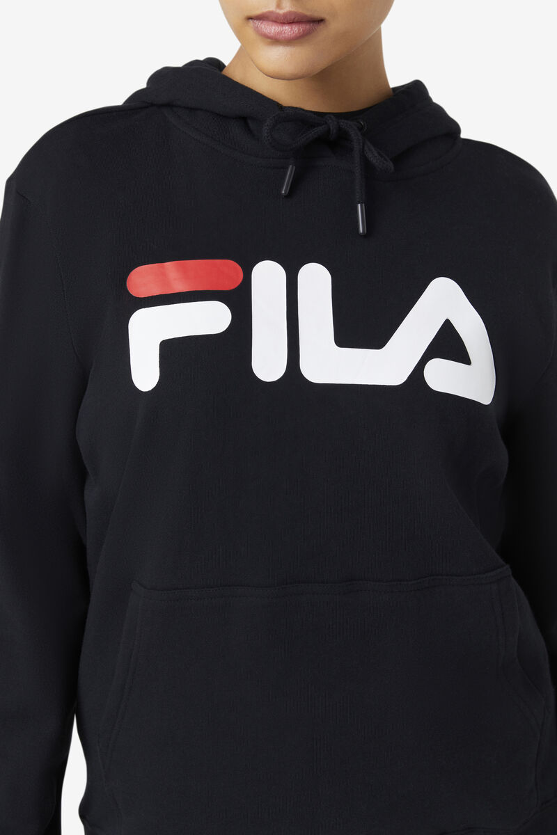 Black / White Women's Fila Lucy Hoodie Hoodies | ehj1ZvnoOFh