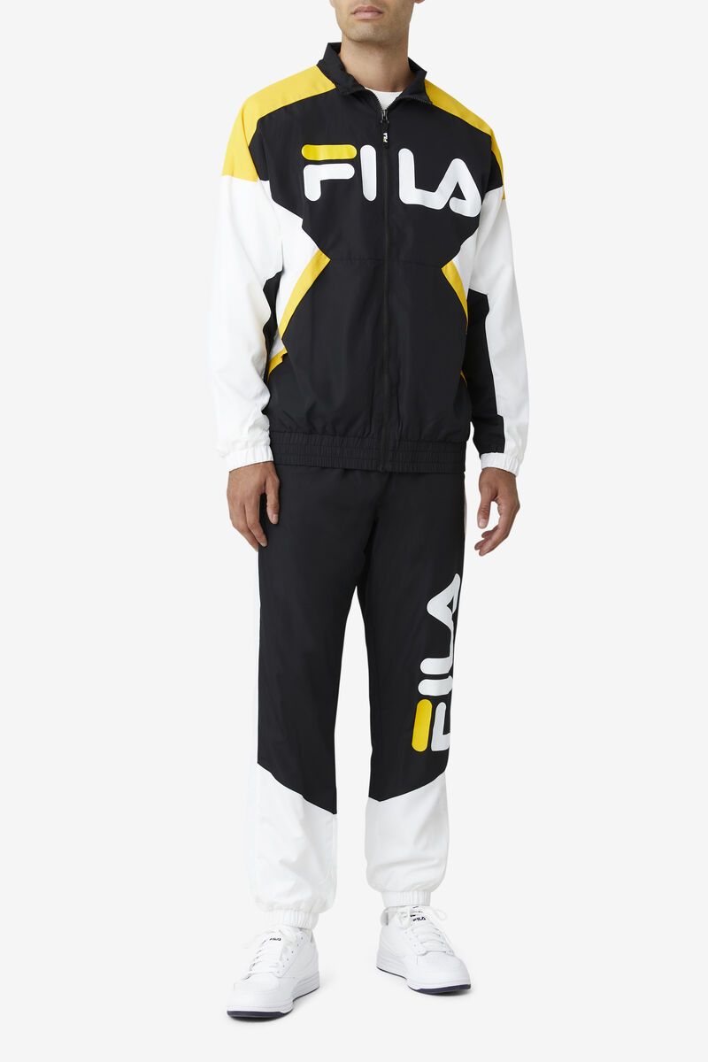 Black / White / Yellow Men's Fila Gustavo Pant Pants | Ar3JjWk2w8O