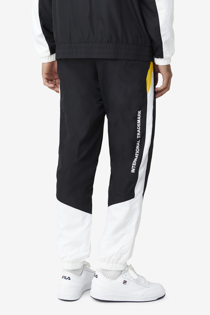 Black / White / Yellow Men's Fila Gustavo Pant Pants | Ar3JjWk2w8O