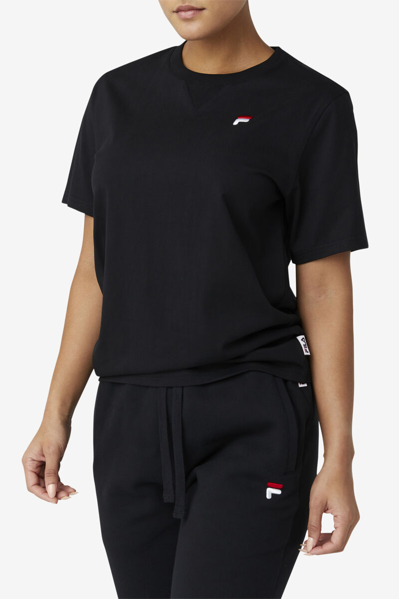 Black Women's Fila Derion T Shirts | VfVjESrV3lE