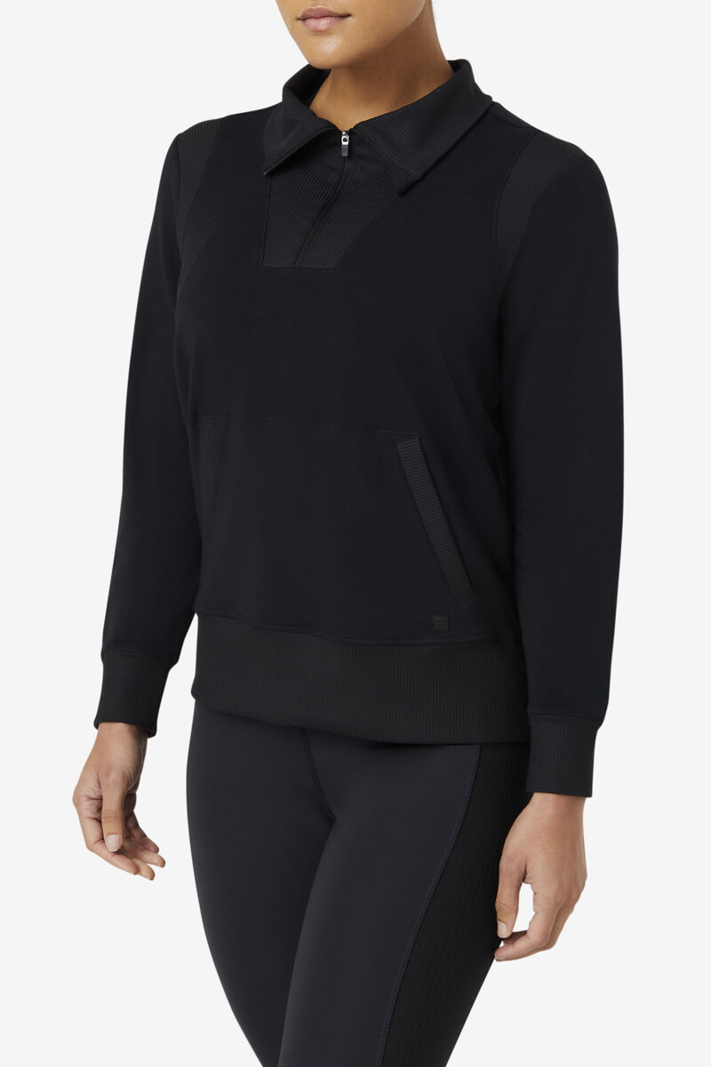 Black Women's Fila Fi-lux Half Zip Jackets | jJpBepfhxdp