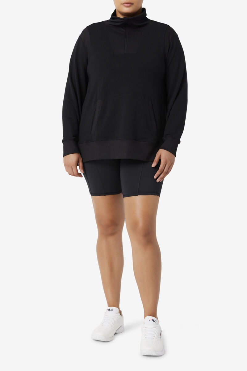 Black Women's Fila Fi-lux Half Zip Sweatshirts | KpnFyw9UVyF