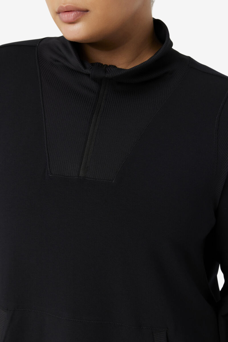 Black Women's Fila Fi-lux Half Zip Sweatshirts | KpnFyw9UVyF