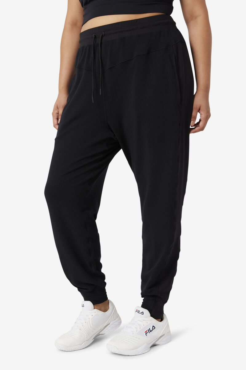 Black Women's Fila Fi-lux Texture Jogger Pants | Q2Vu9L5bU9F