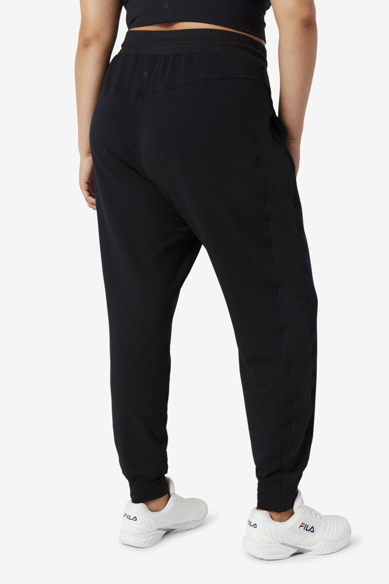 Black Women's Fila Fi-lux Texture Jogger Pants | Q2Vu9L5bU9F