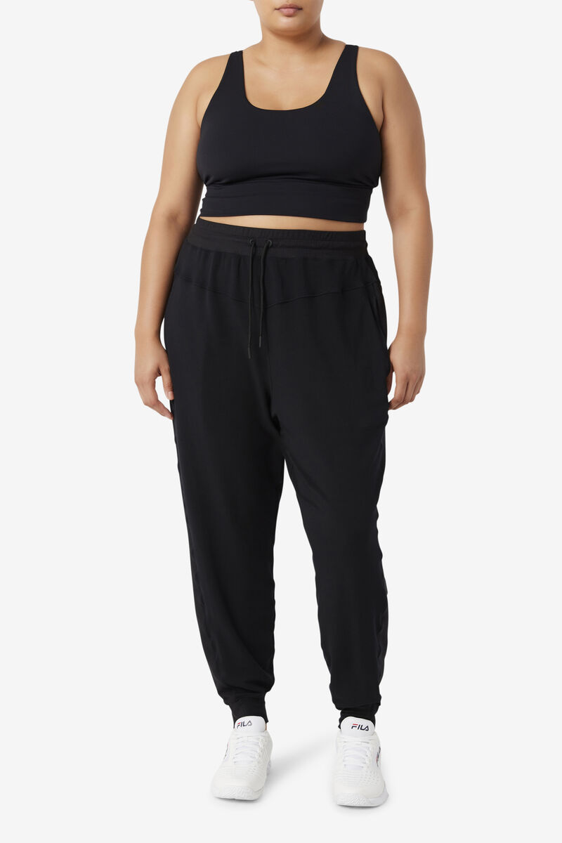 Black Women's Fila Fi-lux Texture Jogger Pants | Q2Vu9L5bU9F