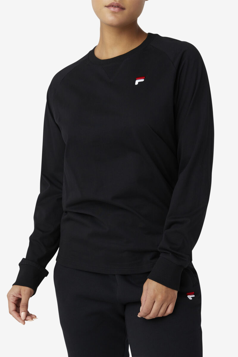 Black Women's Fila Flynn Long Sleeve Shirt | Zgl9owfMCsO