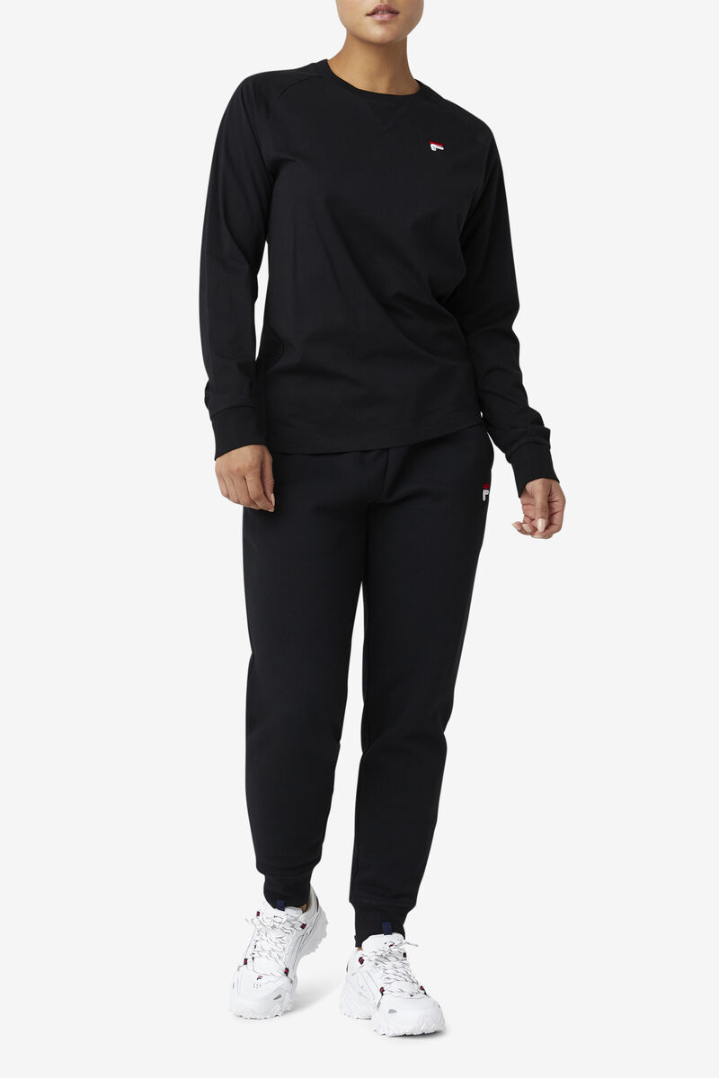 Black Women's Fila Flynn Long Sleeve Shirt | Zgl9owfMCsO