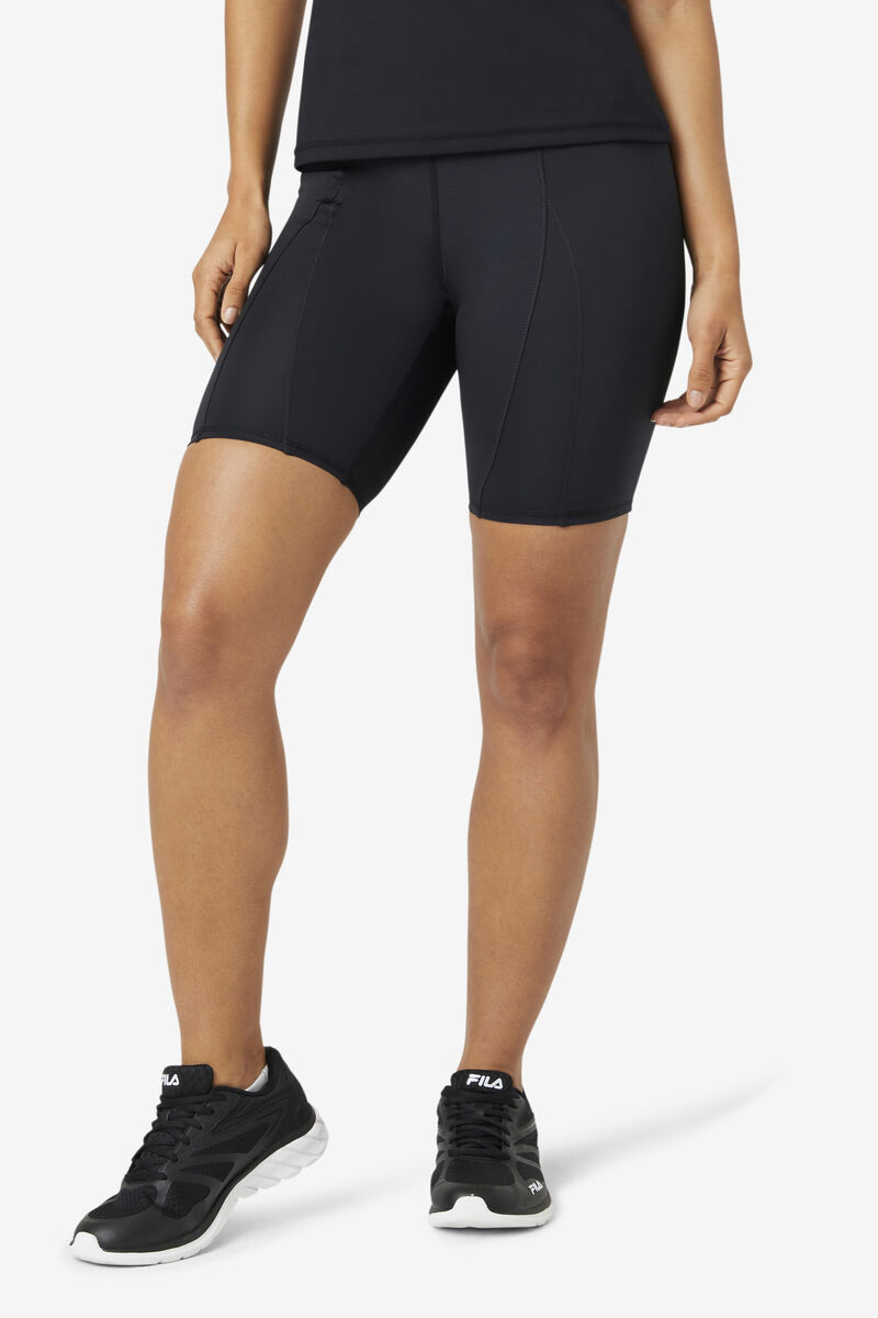 Black Women's Fila Forza 8" Texture Bike Short Shorts | AZNfDJDRwJX