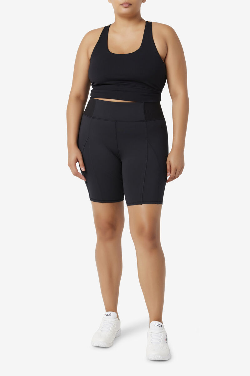 Black Women's Fila Forza 8" Texture Bike Short Shorts | EUdhdFfo5ce