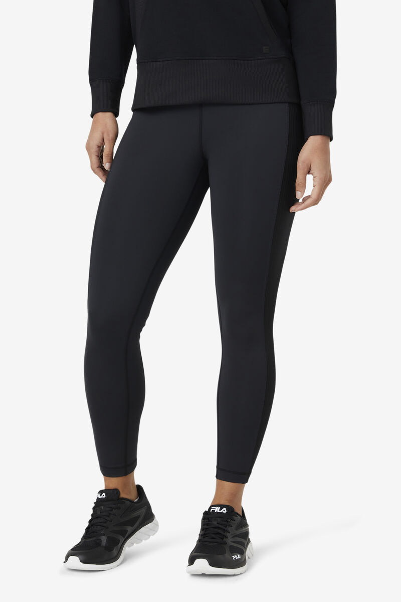 Black Women's Fila Forza Texture High Waist Legging Leggings | N5D14VrrSrU