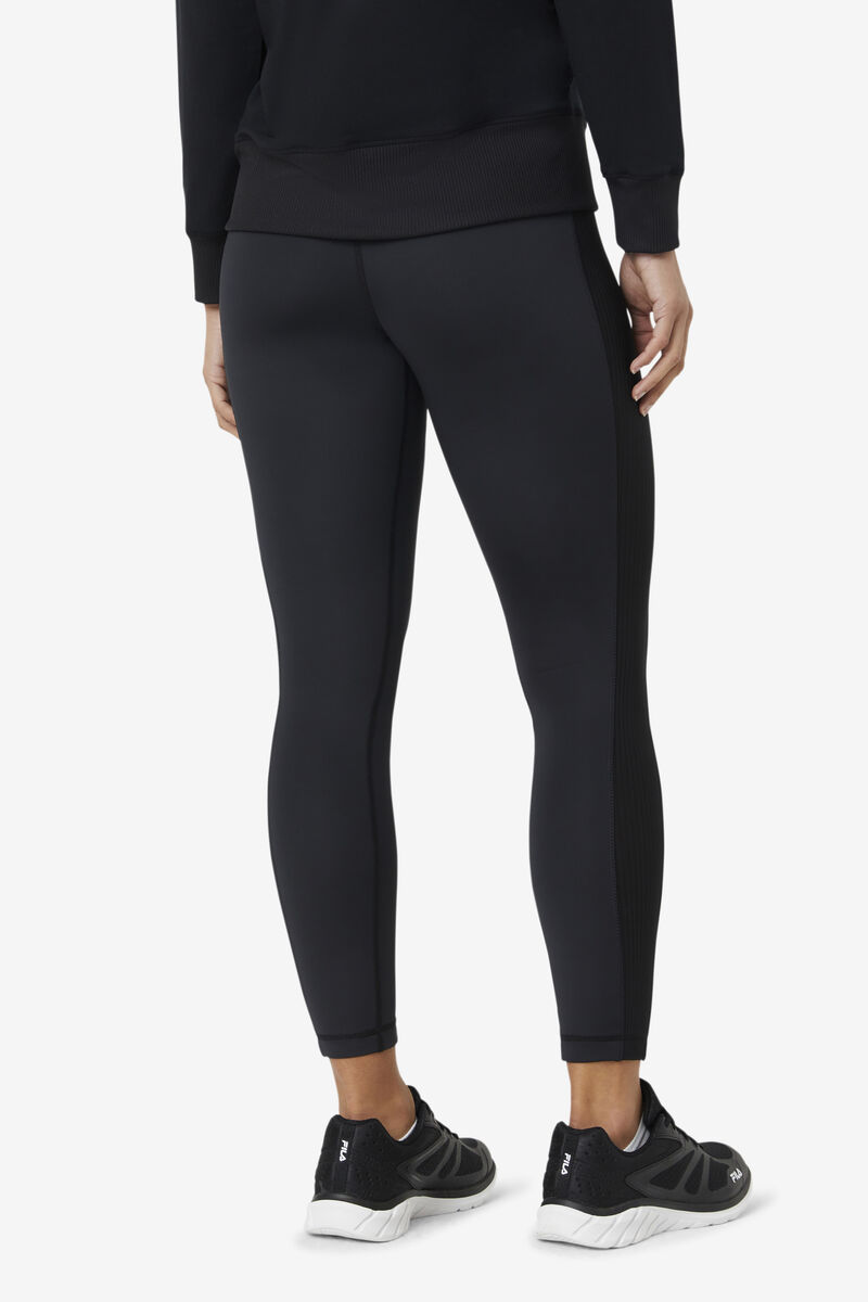 Black Women's Fila Forza Texture High Waist Legging Leggings | N5D14VrrSrU