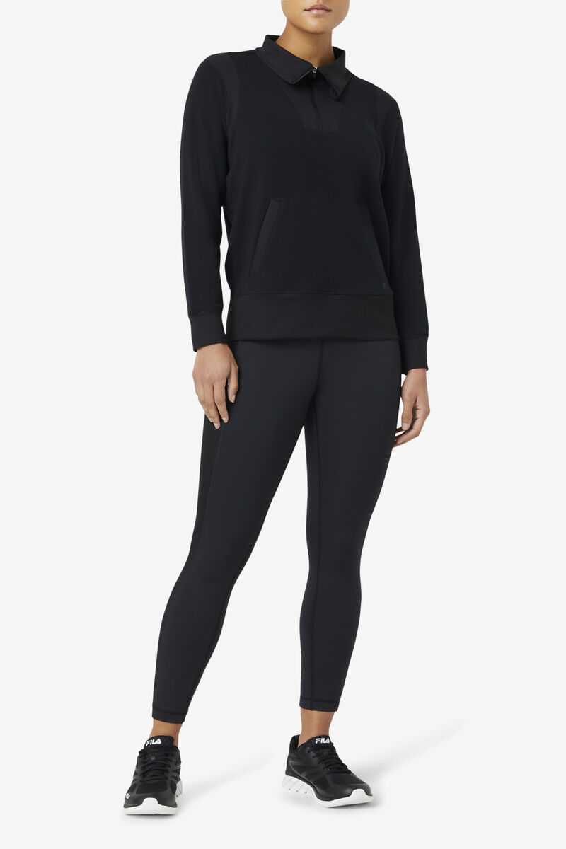 Black Women's Fila Forza Texture High Waist Legging Leggings | N5D14VrrSrU